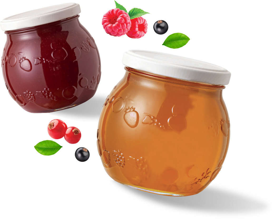 The first and only jam dispenser with a REUSABLE GLASS JAR.
